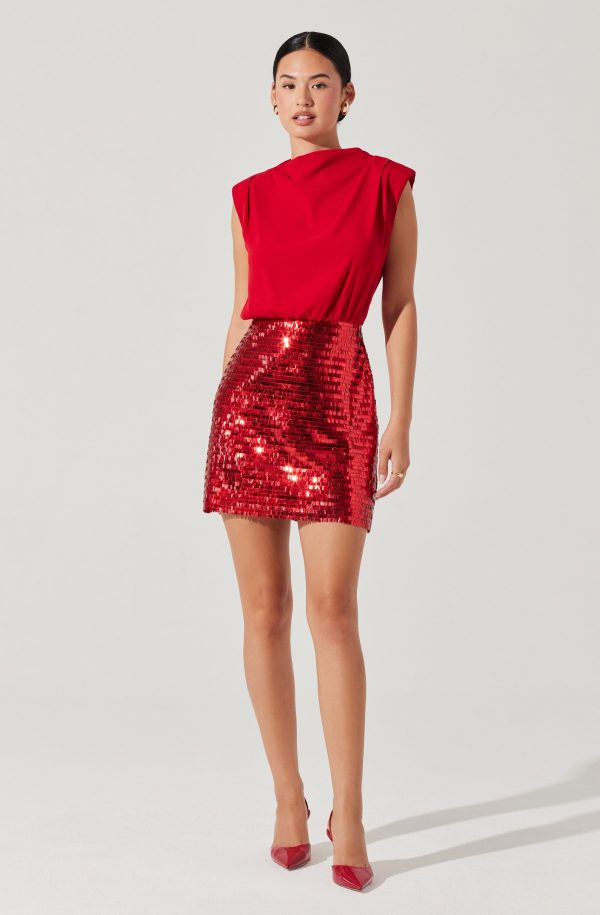 Sequin Mixed Media Mini Dress - Image 7