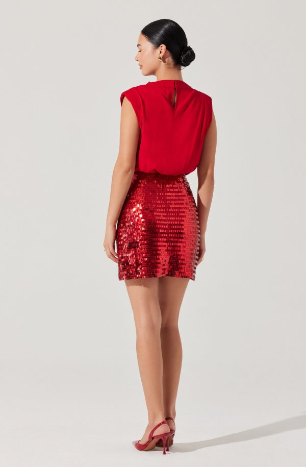 Sequin Mixed Media Mini Dress - Image 11