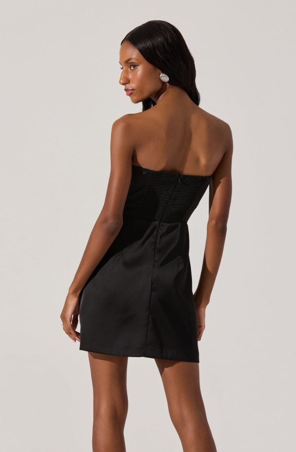 Satin Strapless Mini Dress - Image 6