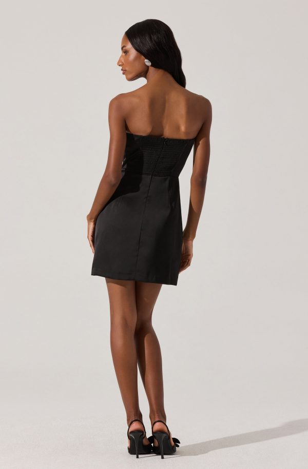 Satin Strapless Mini Dress - Image 4