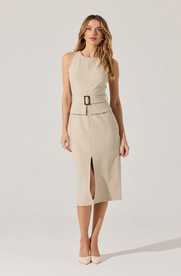 Tailored Belted Midi Dress - Image 3