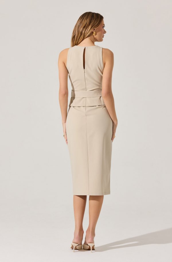 Tailored Belted Midi Dress - Image 4