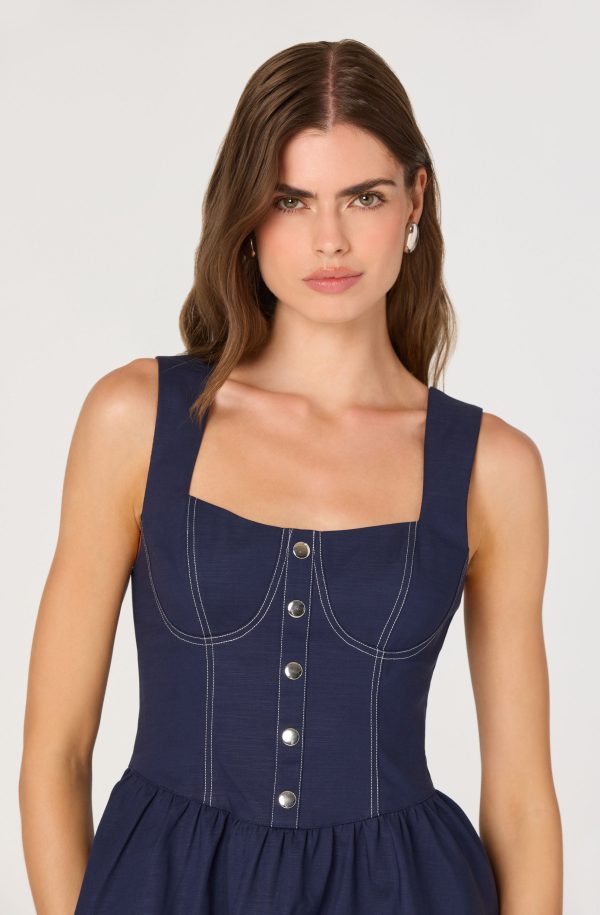 Tiered Stitch Detail Mini Dress - Image 2