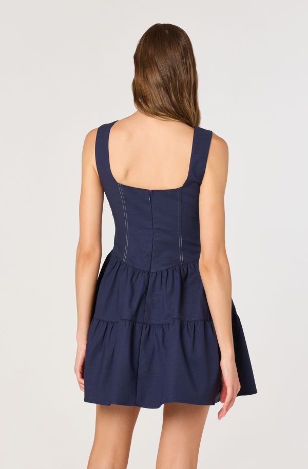 Tiered Stitch Detail Mini Dress - Image 3