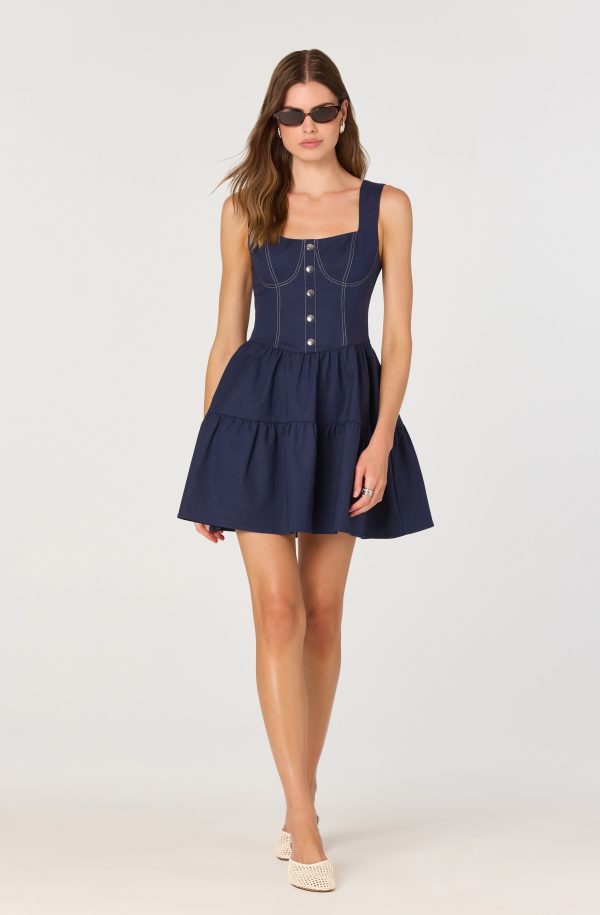 Tiered Stitch Detail Mini Dress - Image 4