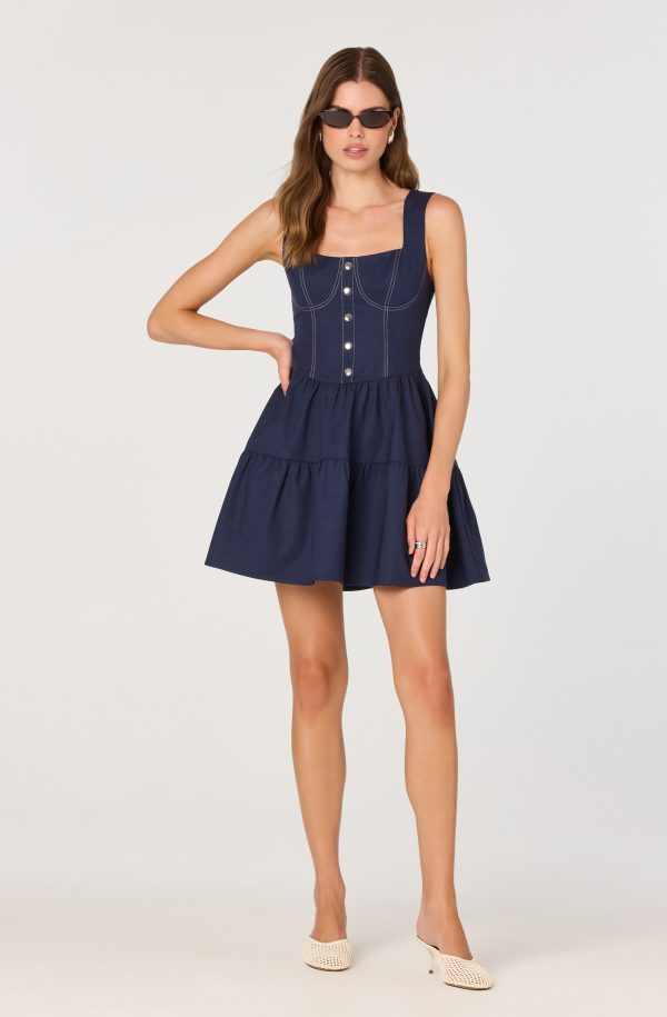 Tiered Stitch Detail Mini Dress - Image 6