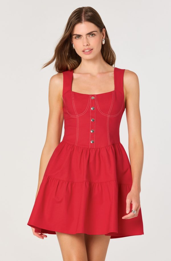 Tiered Stitch Detail Mini Dress - Image 7