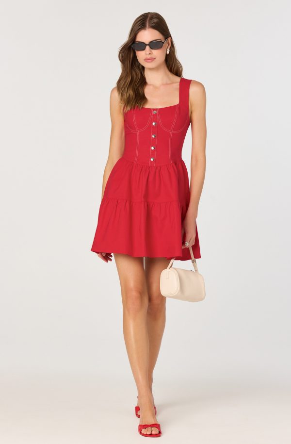 Tiered Stitch Detail Mini Dress - Image 8