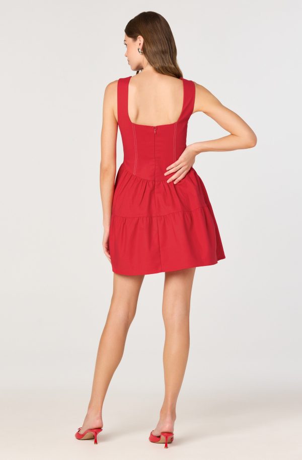 Tiered Stitch Detail Mini Dress - Image 9