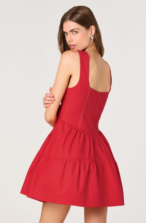 Tiered Stitch Detail Mini Dress - Image 11