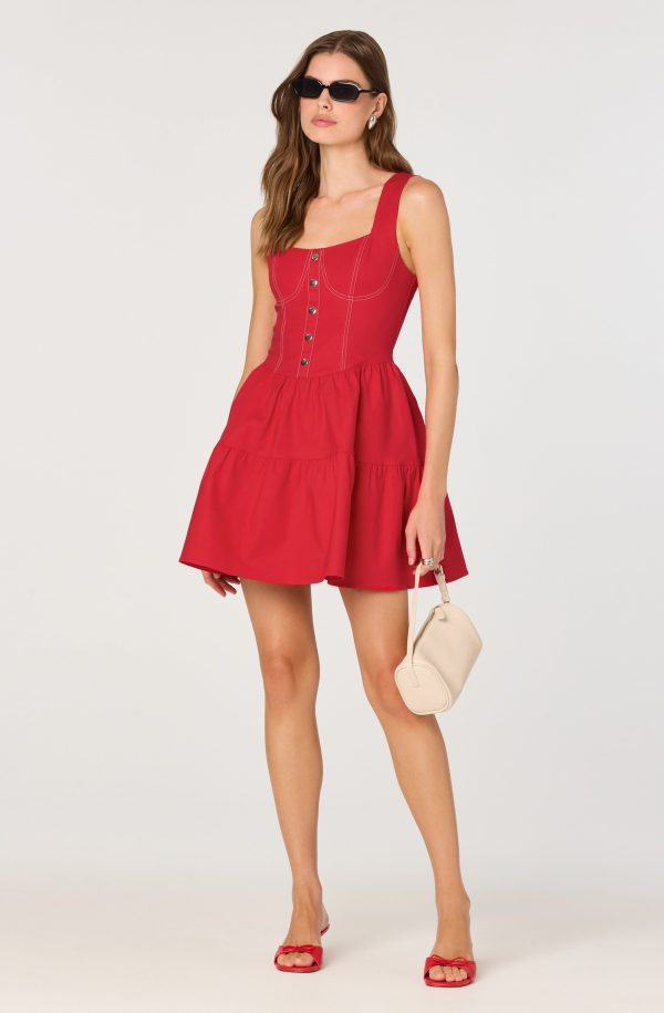 Tiered Stitch Detail Mini Dress - Image 12