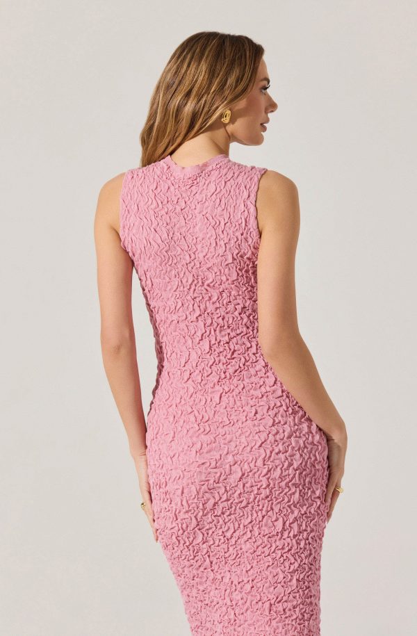 Textured Bodycon Midi Dress - Image 4