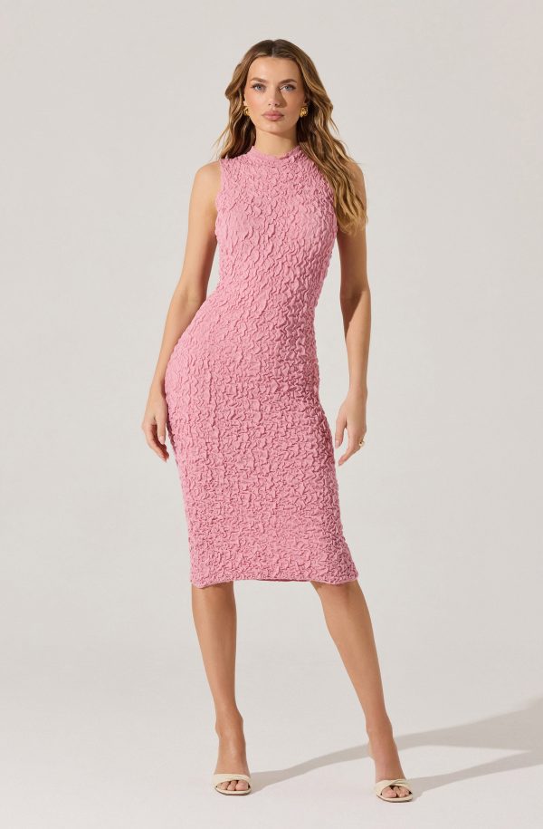 Textured Bodycon Midi Dress - Image 3