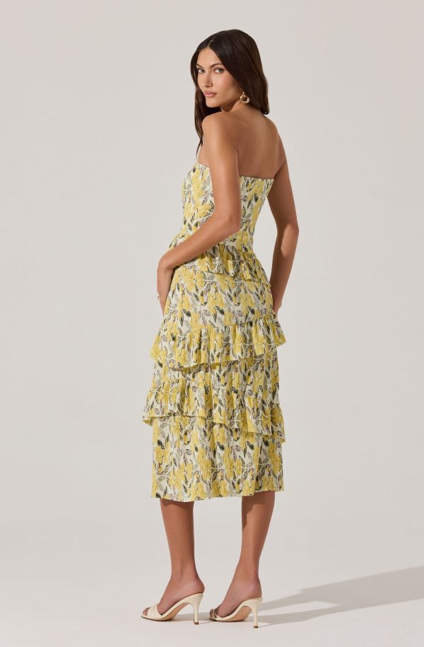 Asymmetrical Tiered Ruffle Midi Dress - Image 11