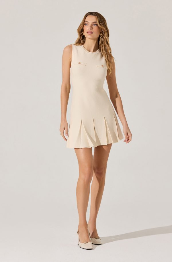 Sleeveless Pleated Skirt Mini Dress - Image 9