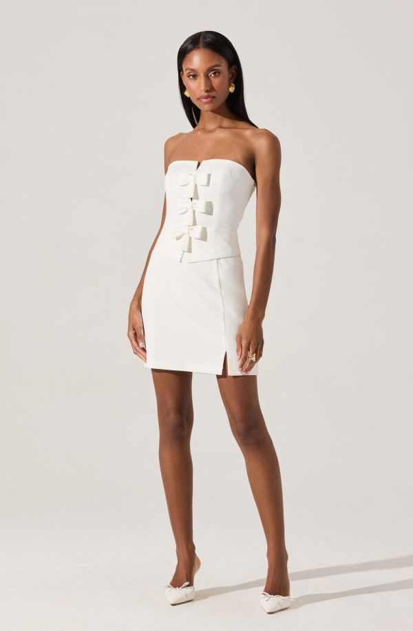 Strapless Layered Bow Mini Dress - Image 4