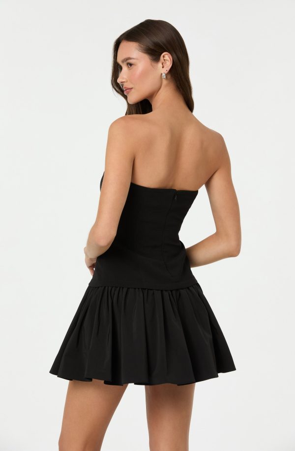Strapless Drop Waist Mini Dress - Image 3