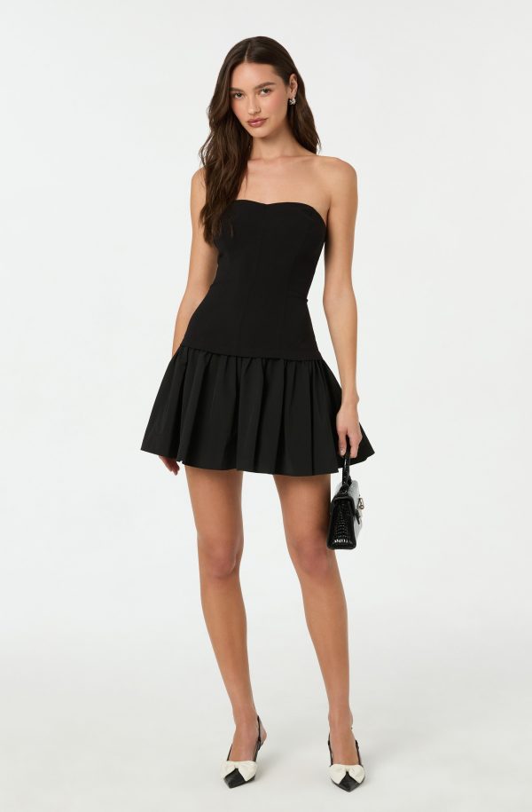 Strapless Drop Waist Mini Dress - Image 6