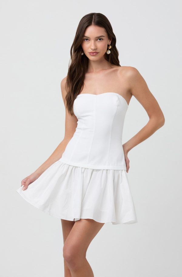 Strapless Drop Waist Mini Dress - Image 7