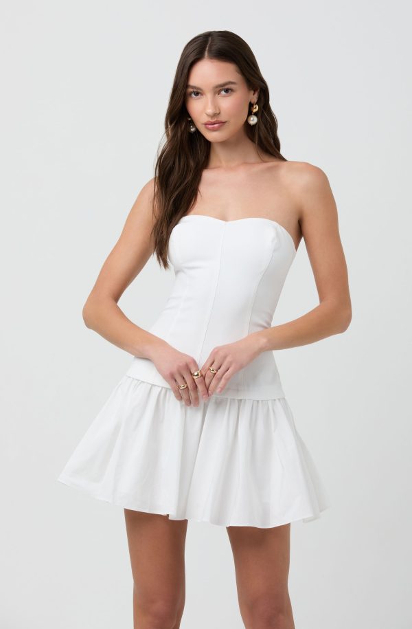 Strapless Drop Waist Mini Dress - Image 9