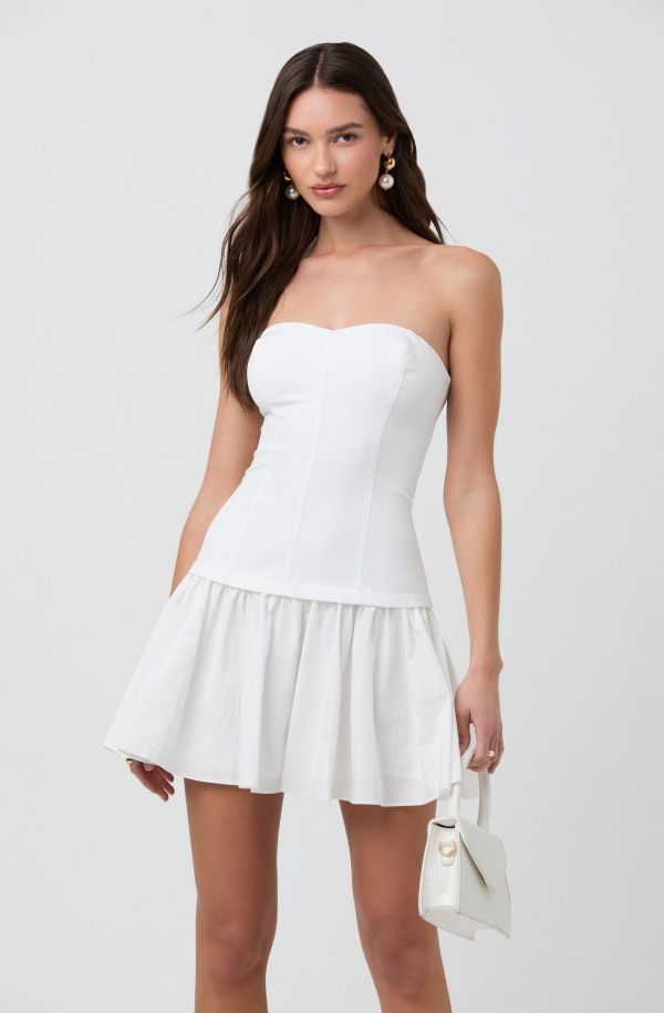 Strapless Drop Waist Mini Dress - Image 12